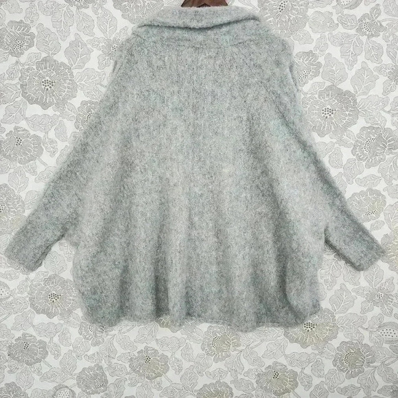Excellent Anthropologie Gray Open Front Cardigan Sweater One Size Women Kimono - Picture 2 of 9